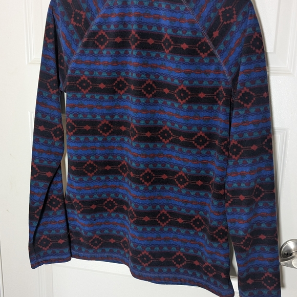 Eddie Bauer Blue and Red Patterned Pullover - Picture 2 of 4